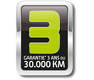 GARANTIE 3 ans ou 30 000 km depuis le 18 janvier 2016.